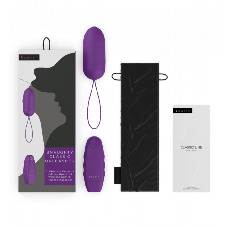 B-Swish BNaughty Classic Unleashed Bullet Vibrator - Purple with box