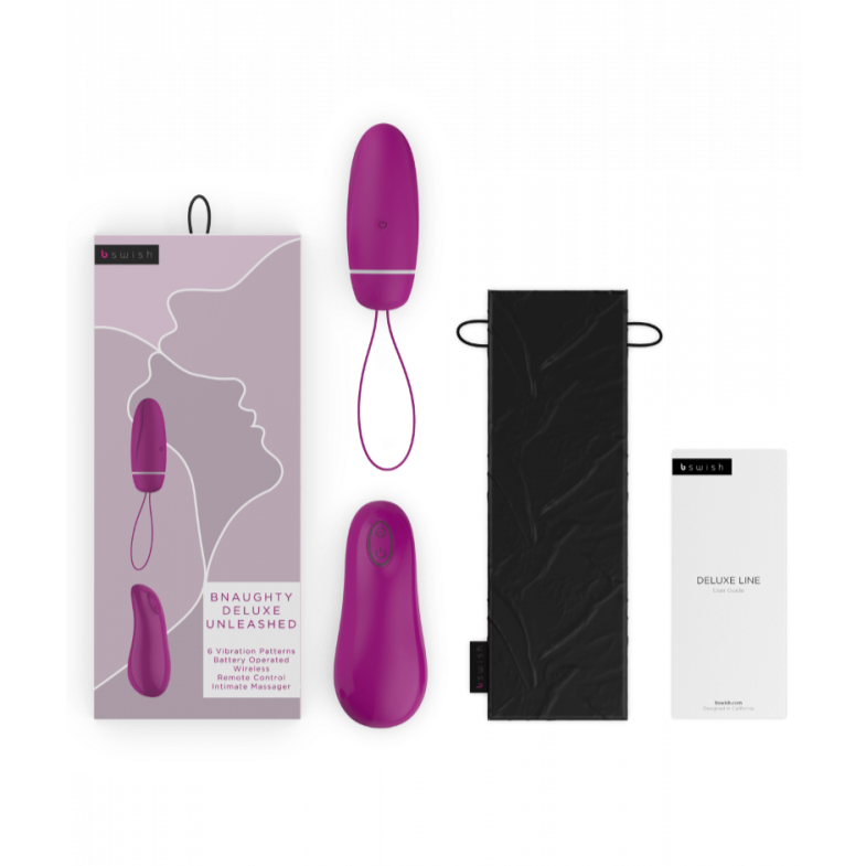 B-Swish Bnaughty Deluxe Unleashed Bullet Vibrator - RASPBERRY with box