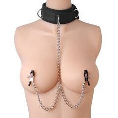 Easy Toys Fetish Collection Collar with Nipple Chains