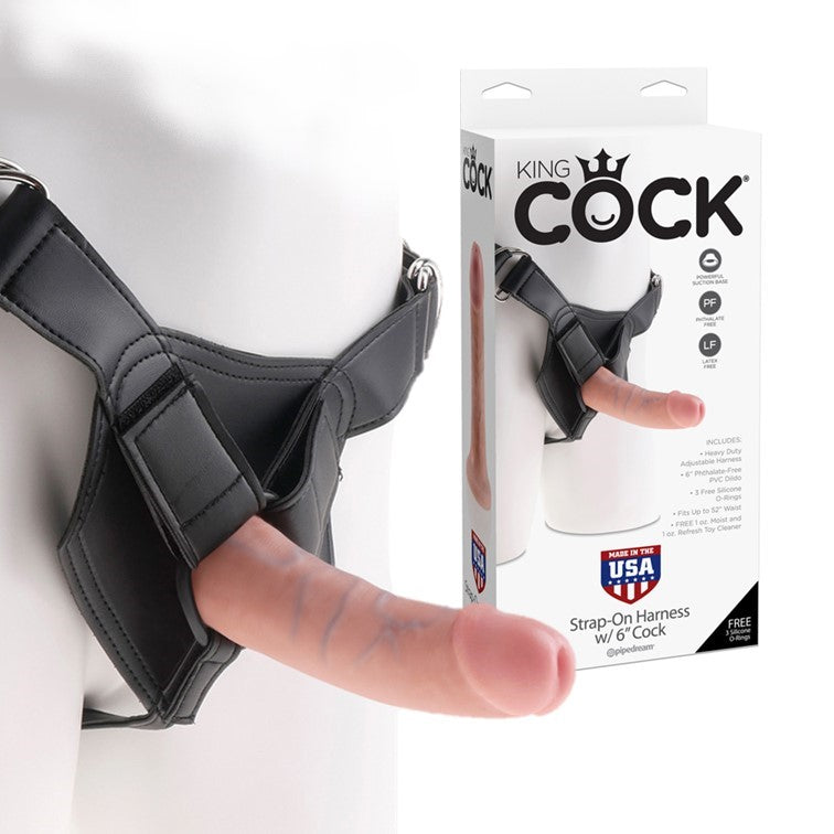 King Cock Strap On Harness with 6" Dildo