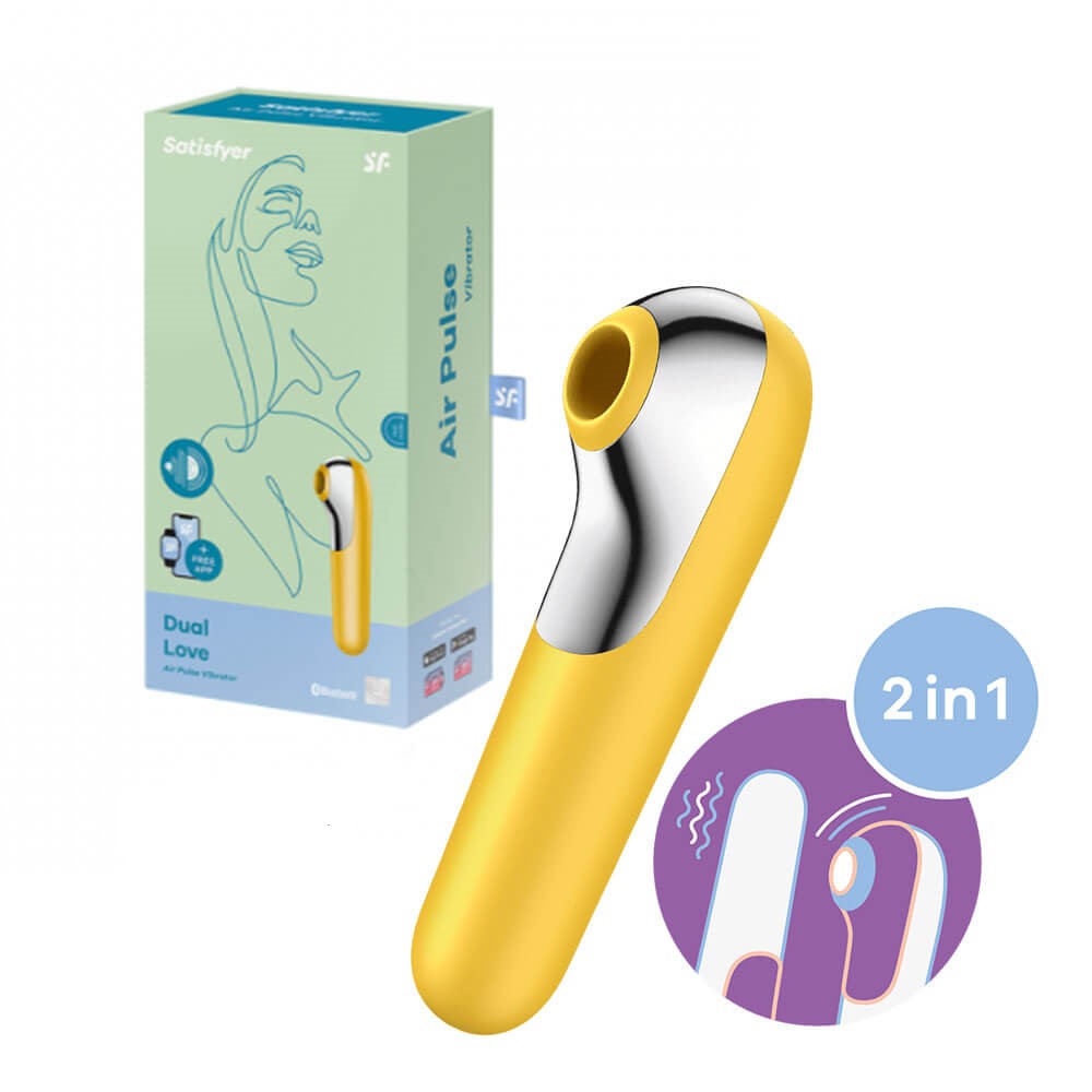 Satisfyer Dual Love Air Pulse Vibrator - Yellow