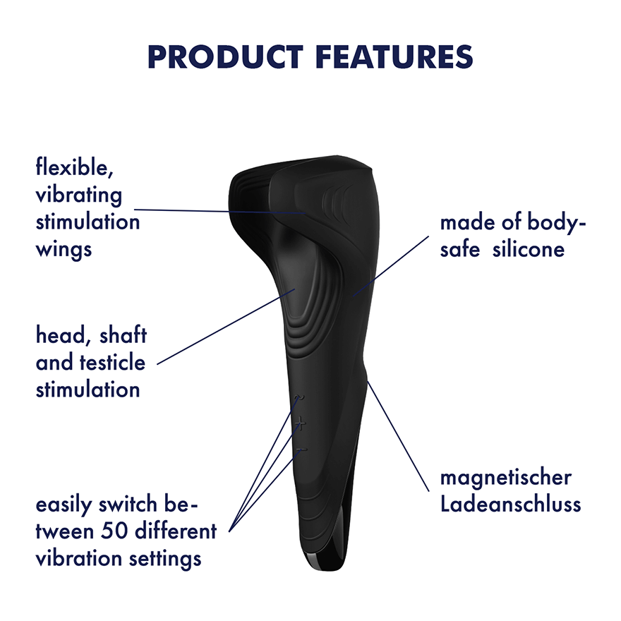 Satisfyer Mens Wand - Vibrating Masturbator with Flex Wings